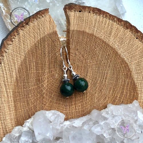 Bloodstone & Silver Earrings